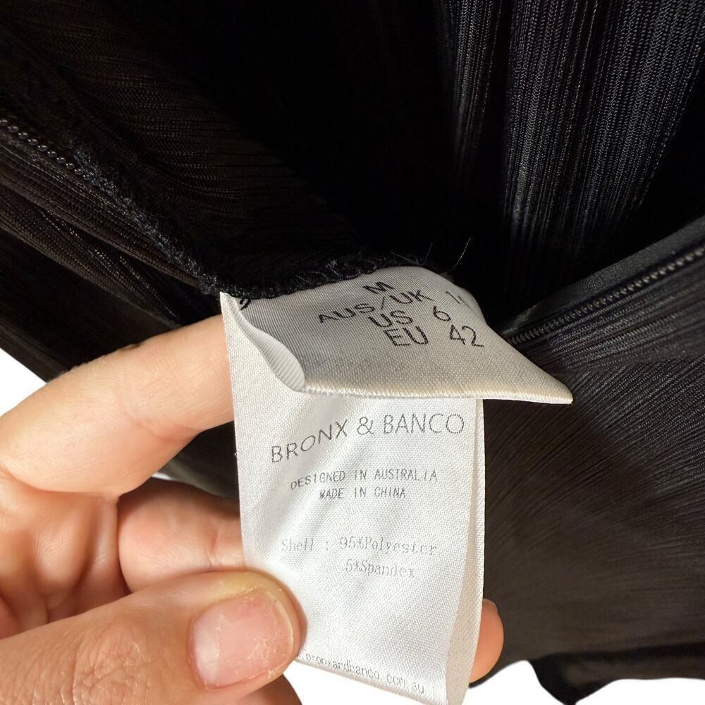 Bronx and Banco Goddess Metallic Side Slit Maxi Gown Evening Party Black Size M - Picture 7 of 12